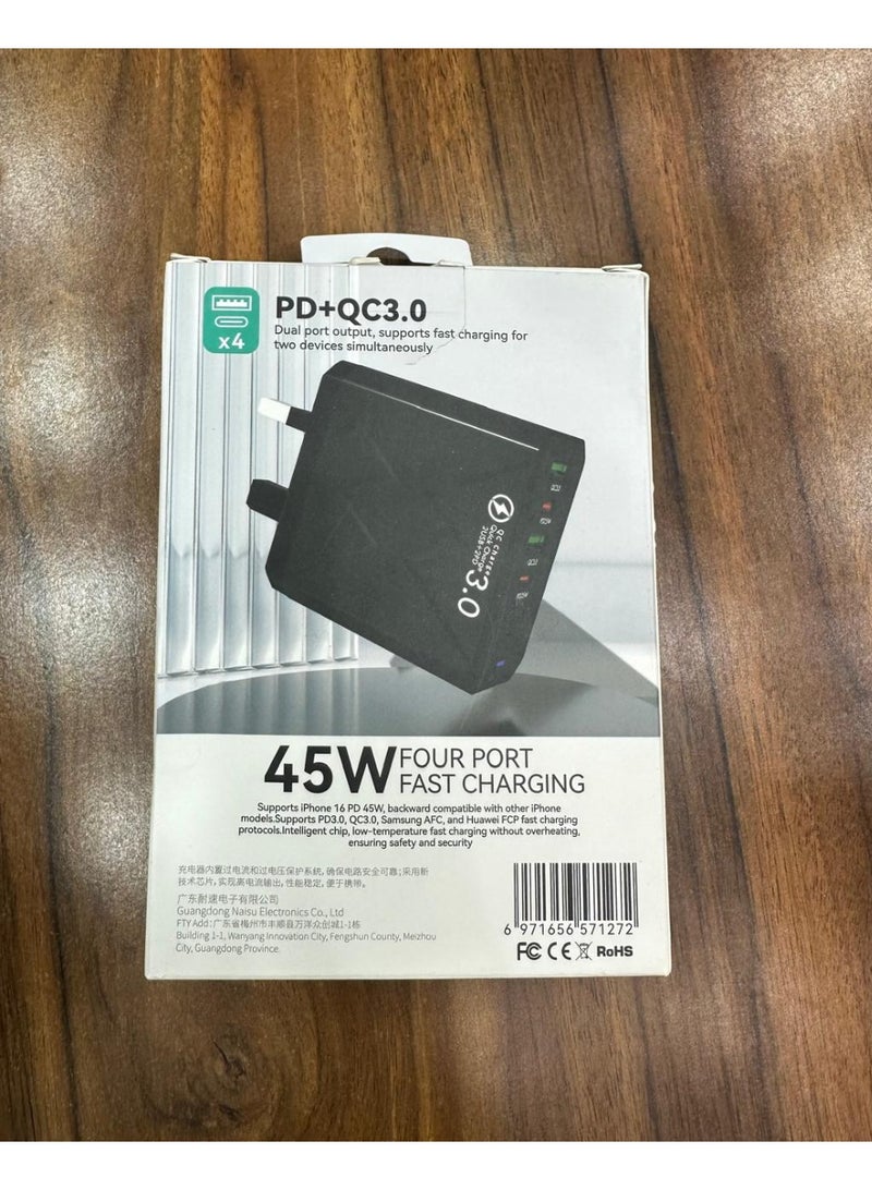 POWER LAP® 45W Four Port Fast Charger – NS-848 Charge More, Charge Faster — 4 Ports, 45W Power Delivery - Image 1